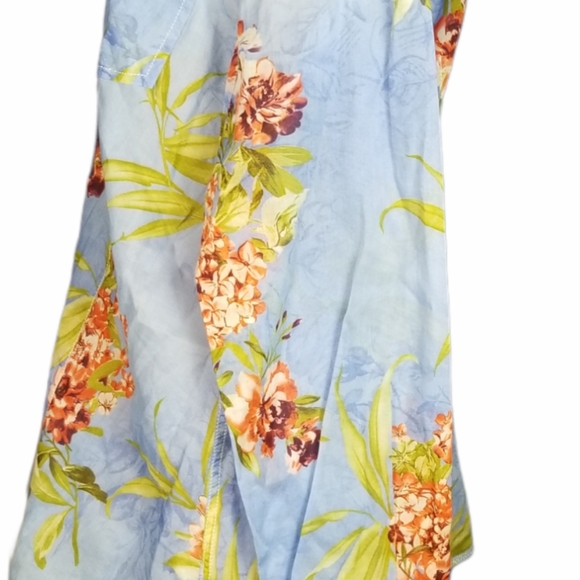 Max Volmary | Diamonds and Pearls Blue Floral Silk - Picture 3 of 5